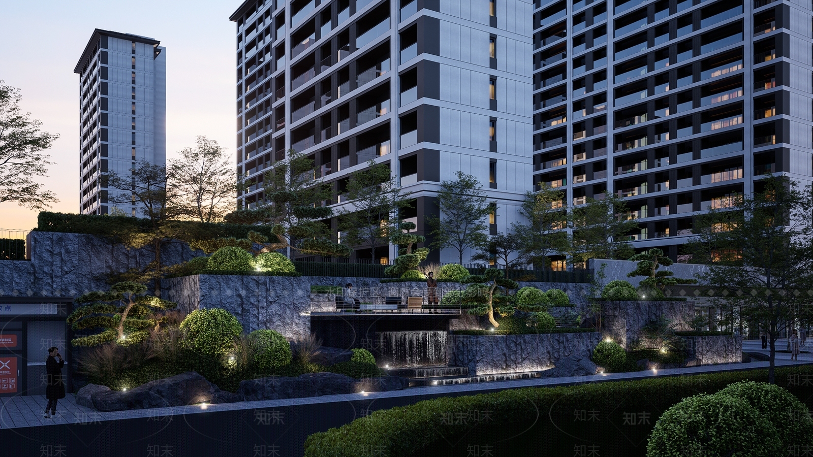 住宅区景观SU模型下载【ID:1232103077】