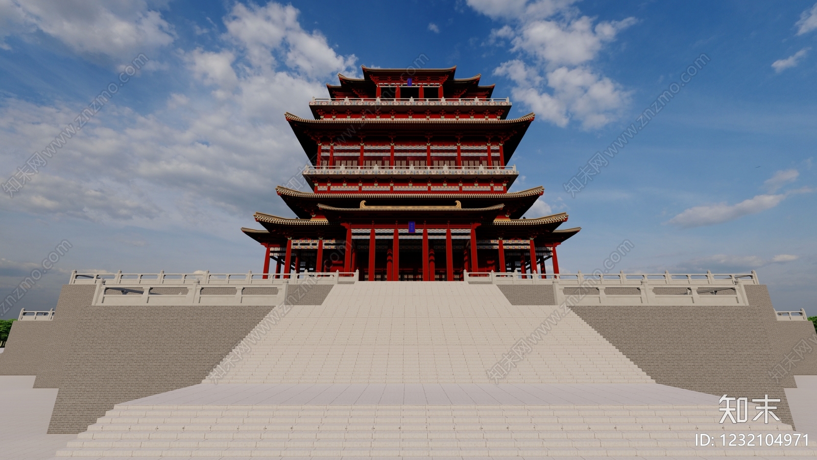 古建筑SU模型下载【ID:1232104971】