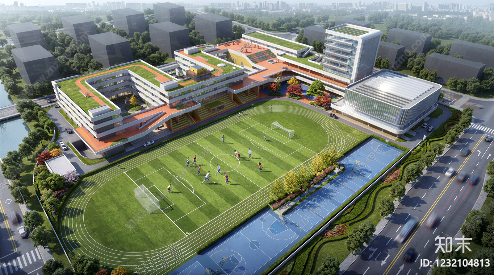 现代主义小学SU模型下载【ID:1232104813】