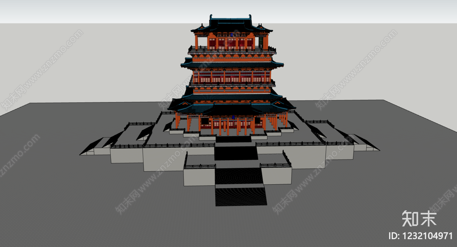 古建筑SU模型下载【ID:1232104971】