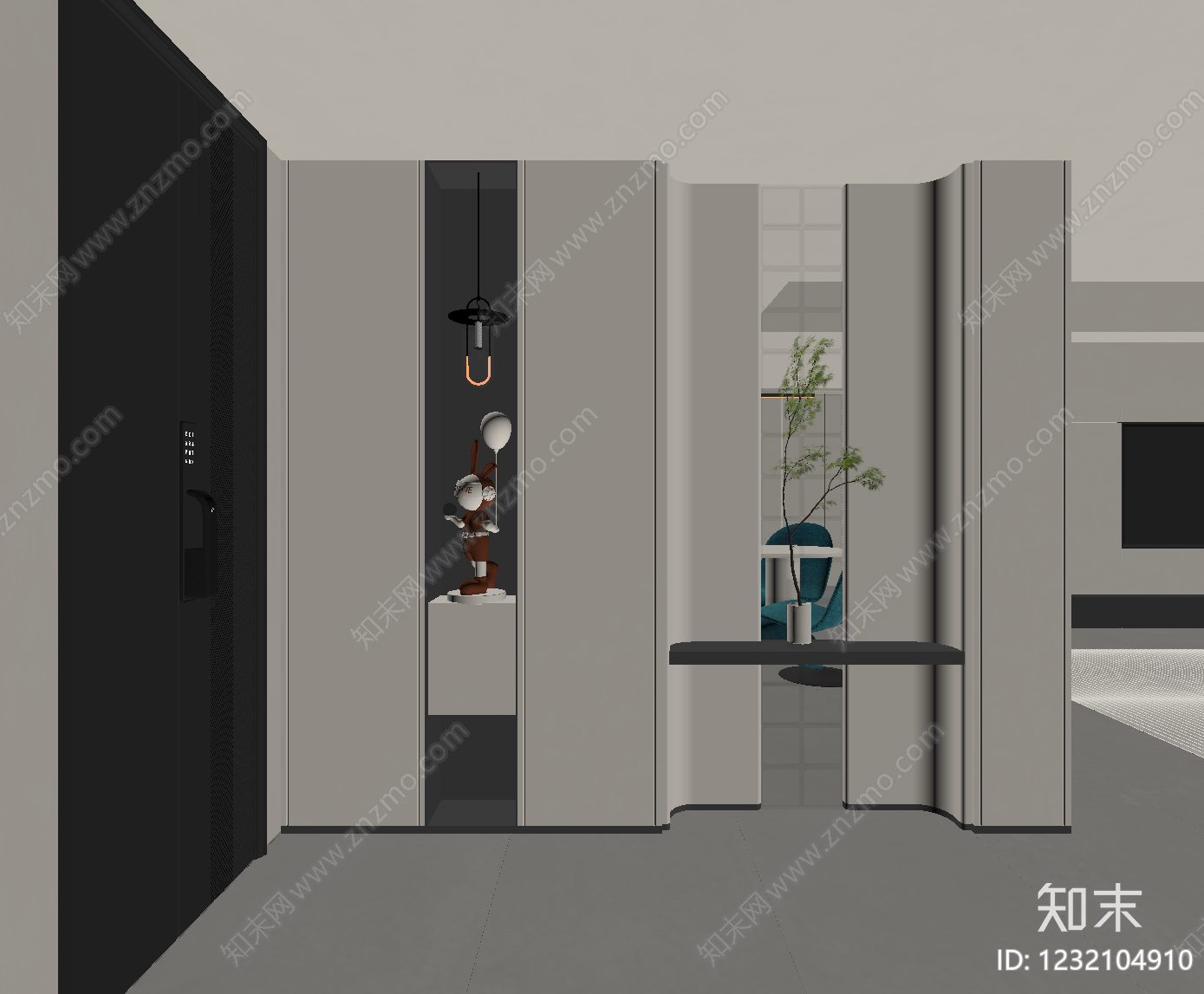现代玄关SU模型下载【ID:1232104910】