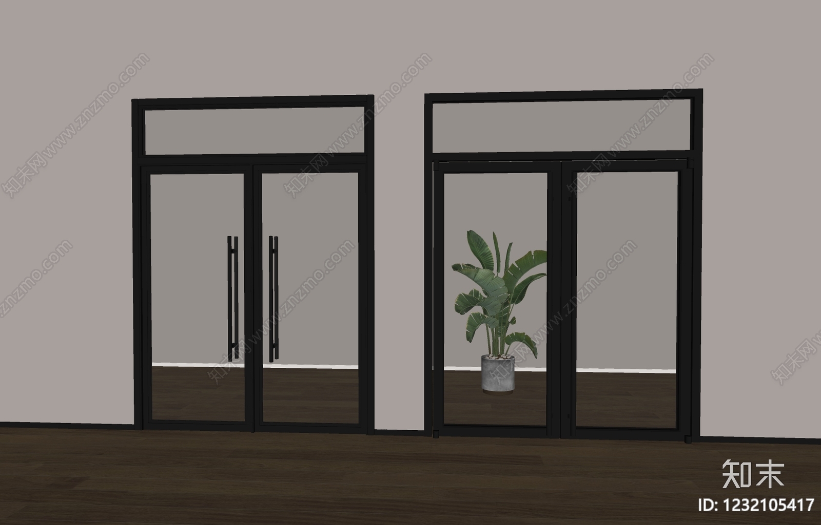 现代简约双开门SU模型下载【ID:1232105417】