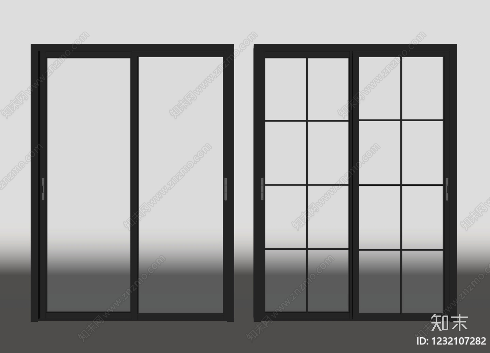 极简推拉门SU模型下载【ID:1232107282】