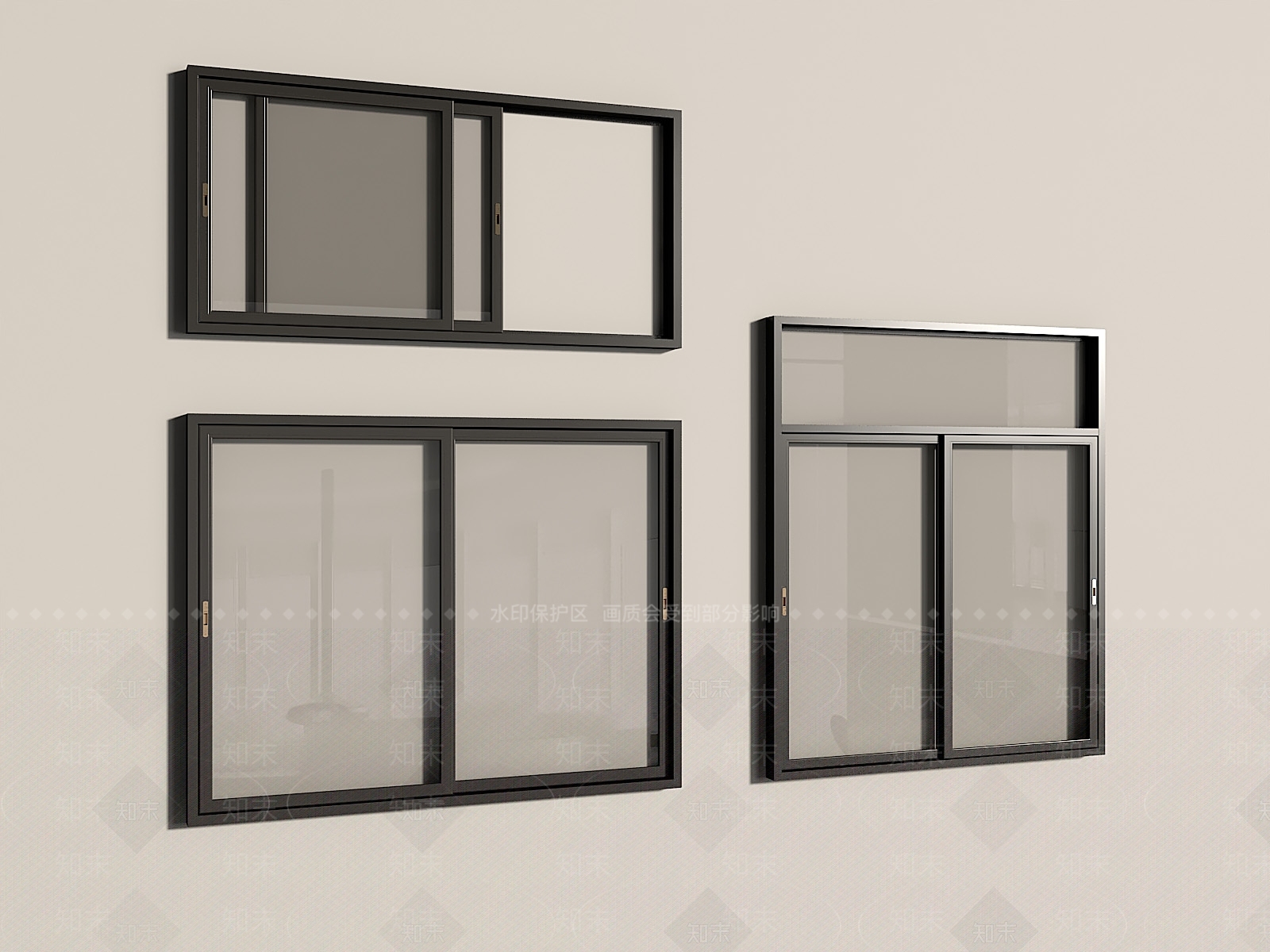 现代简约窗3D模型下载【ID:1232107366】