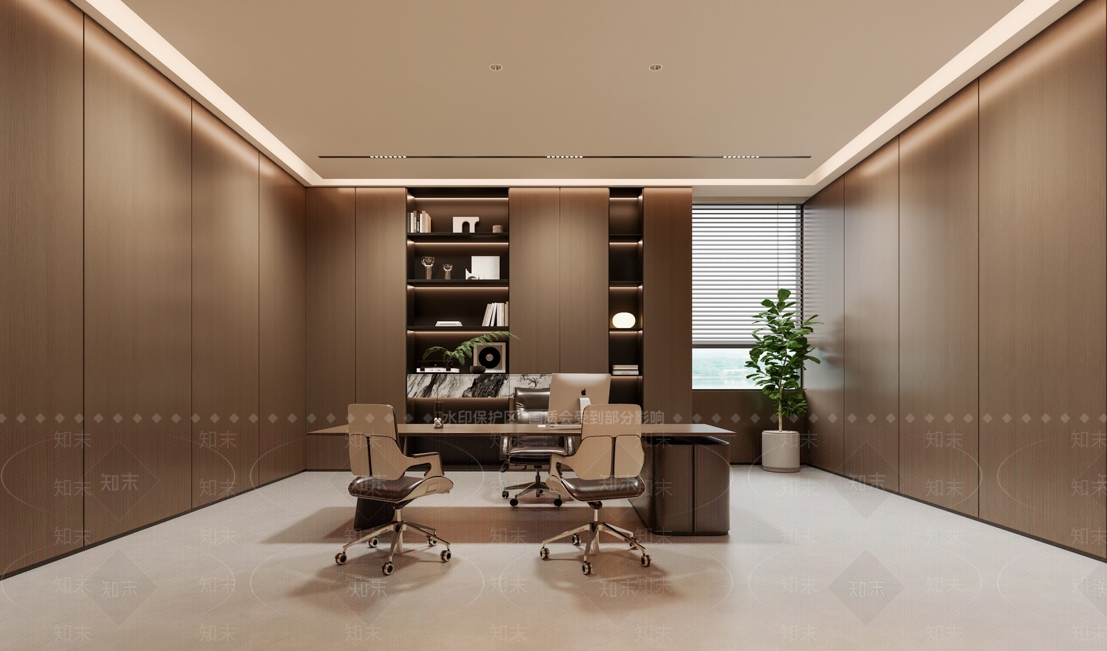 意式极简董事长办公室3D模型下载【ID:1232107544】