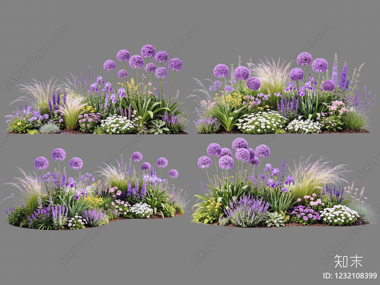 现代主义花境SU模型下载【ID:1232108399】