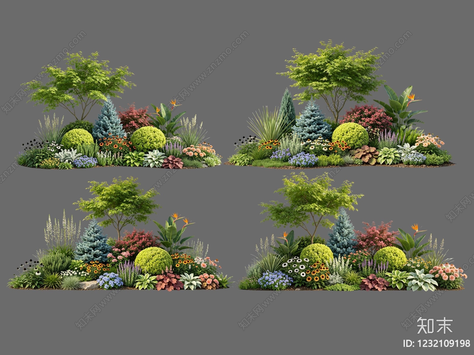 现代主义花境SU模型下载【ID:1232109198】