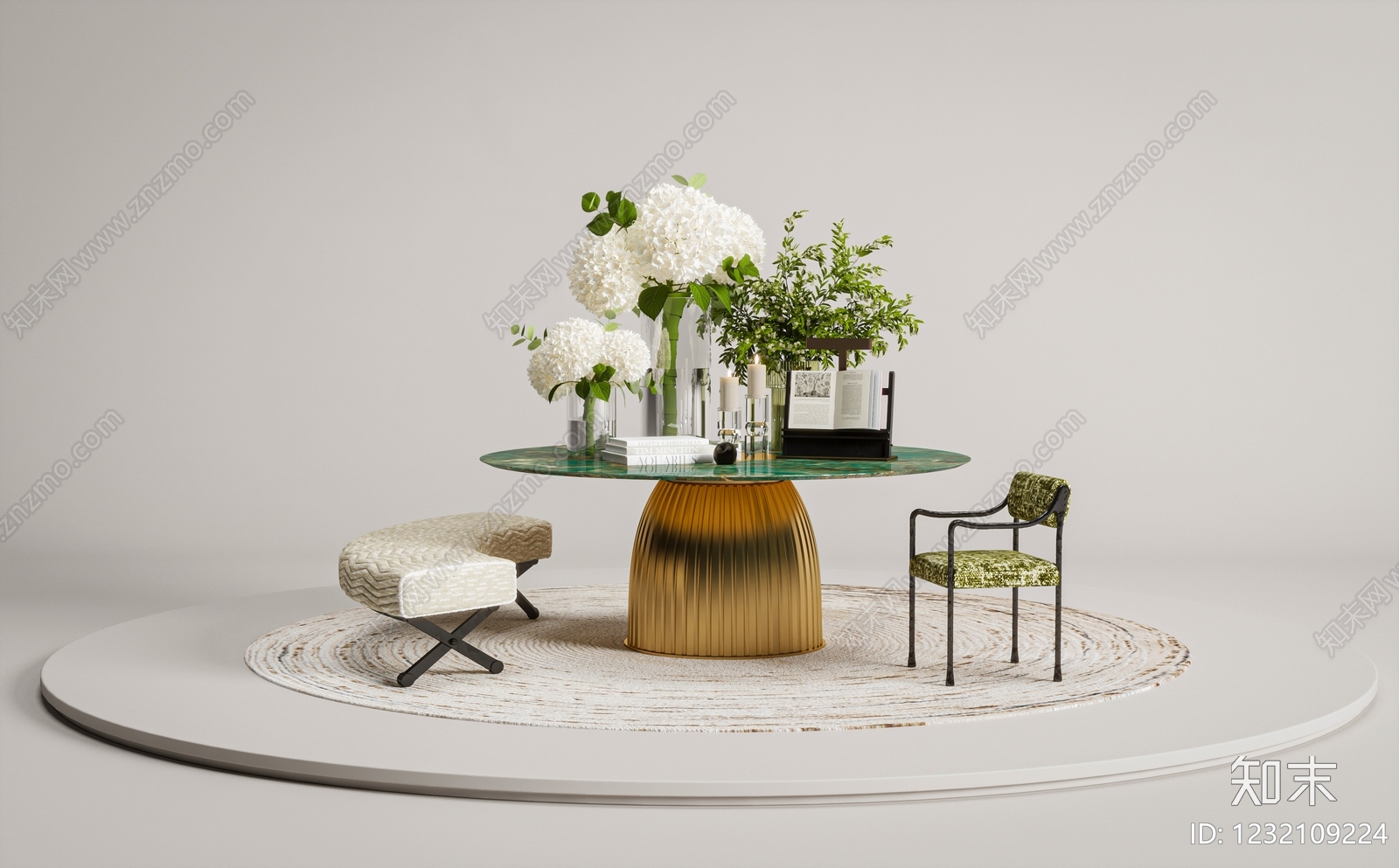 轻奢休闲桌椅3D模型下载【ID:1232109224】