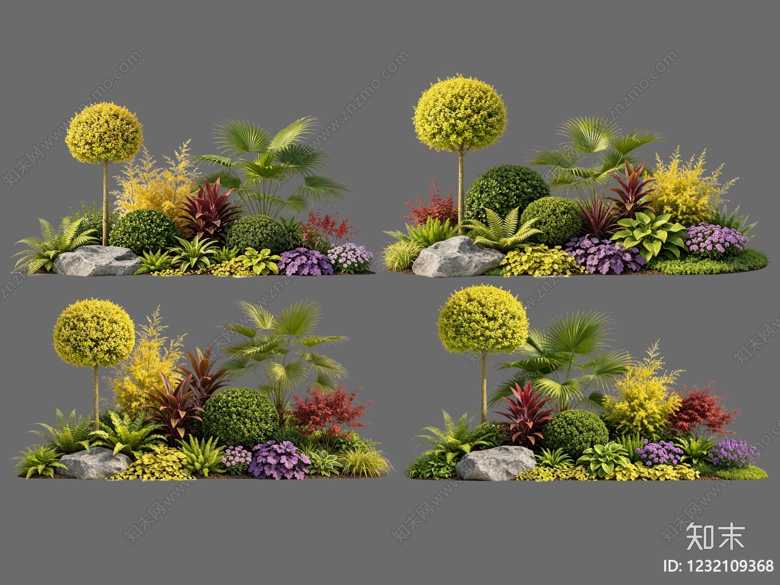现代主义花境SU模型下载【ID:1232109368】