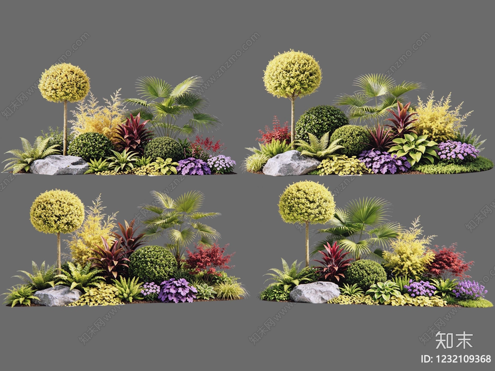 现代主义花境SU模型下载【ID:1232109368】