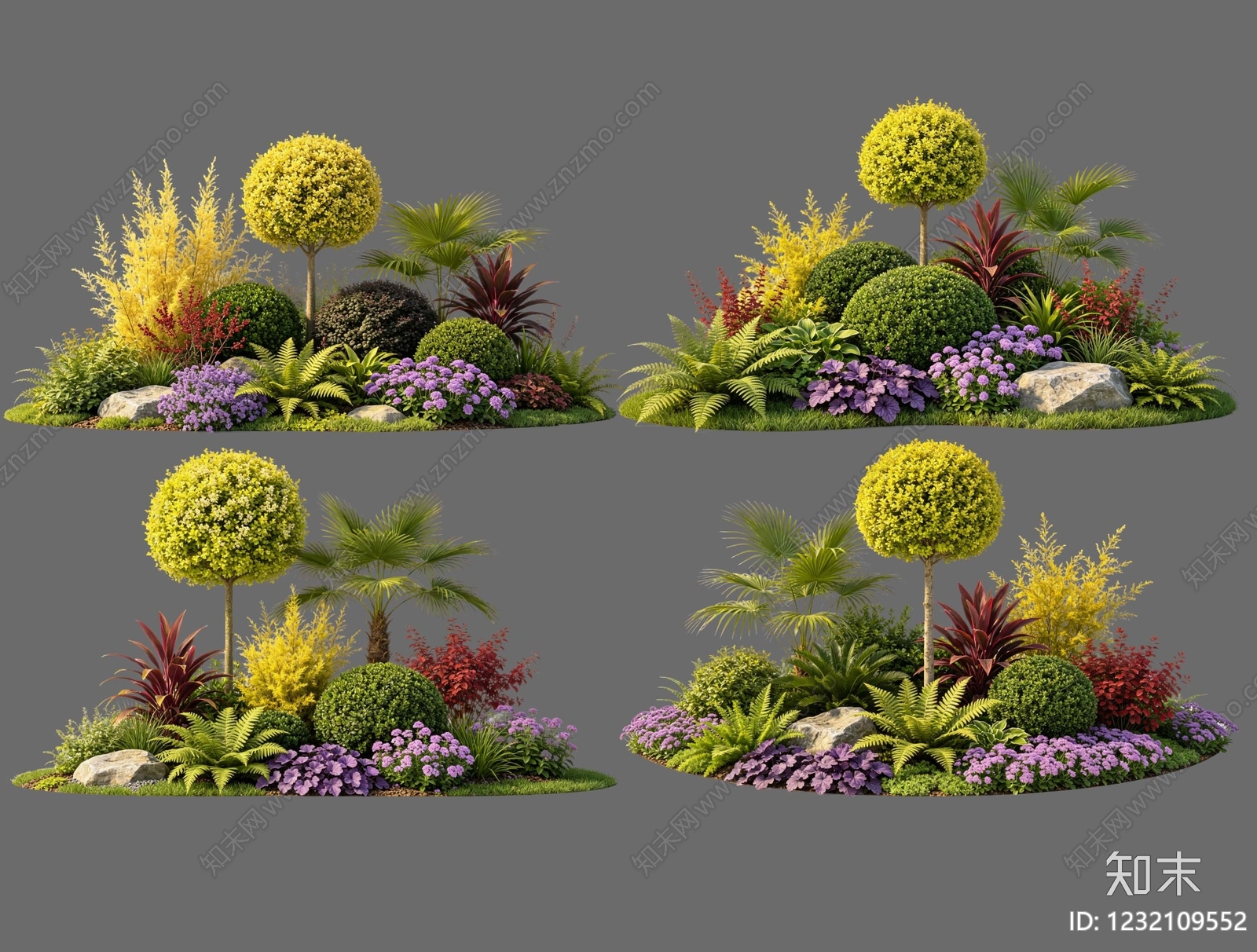 现代主义花境SU模型下载【ID:1232109552】