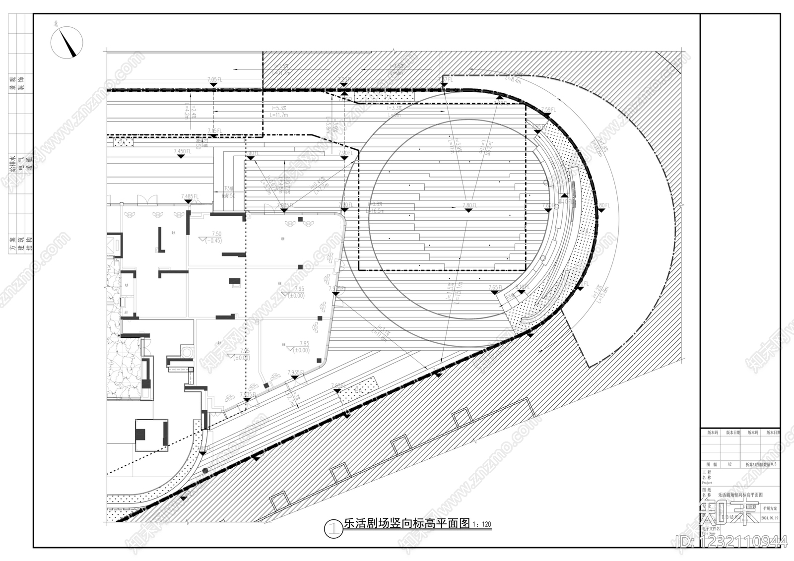 景墙cad施工图下载【ID:1232110944】