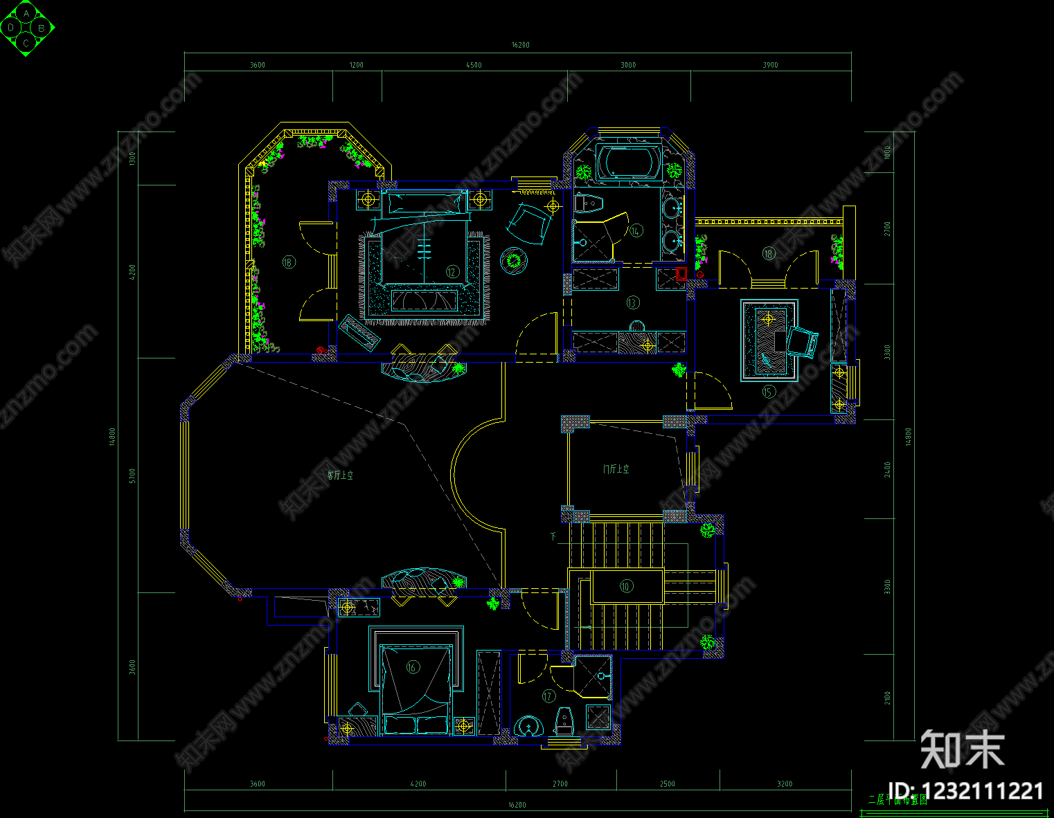 别墅cad施工图下载【ID:1232111221】