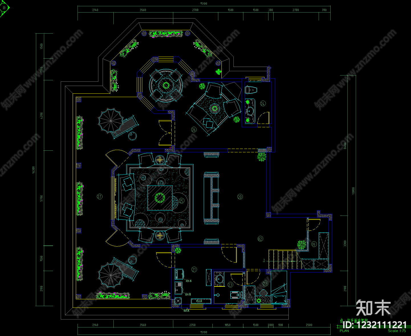 别墅cad施工图下载【ID:1232111221】