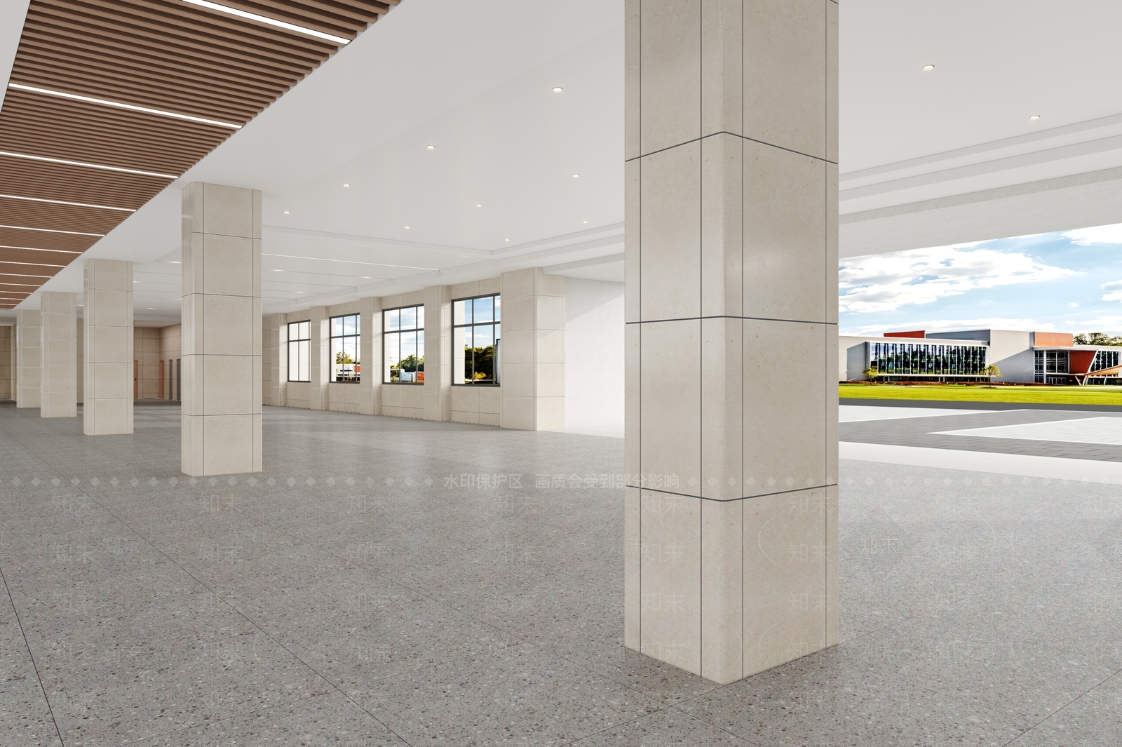 现代办公大厅3D模型下载【ID:1232111293】