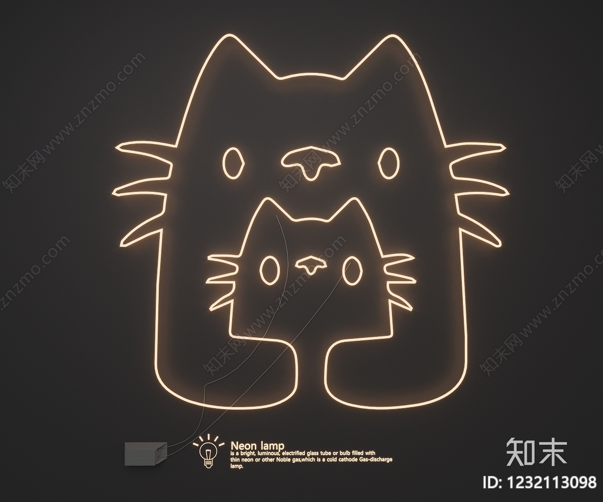 极简霓虹灯SU模型下载【ID:1232113098】