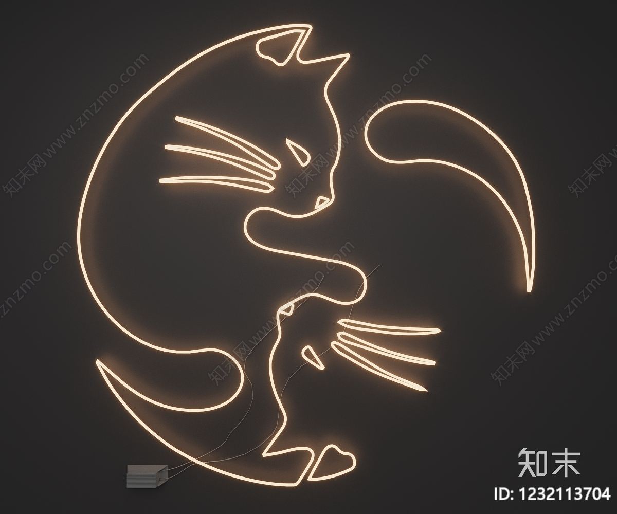 极简霓虹灯SU模型下载【ID:1232113704】