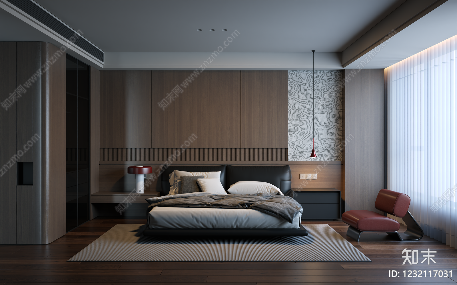意式极简主卧3D模型下载【ID:1232117031】
