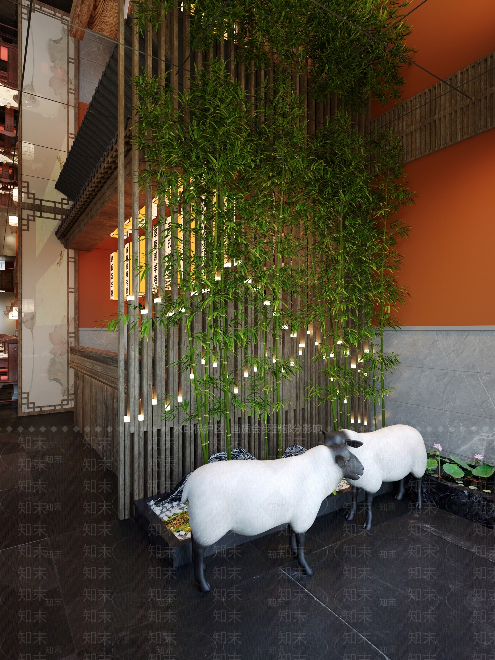 新中式火锅店3D模型下载【ID:1232118271】