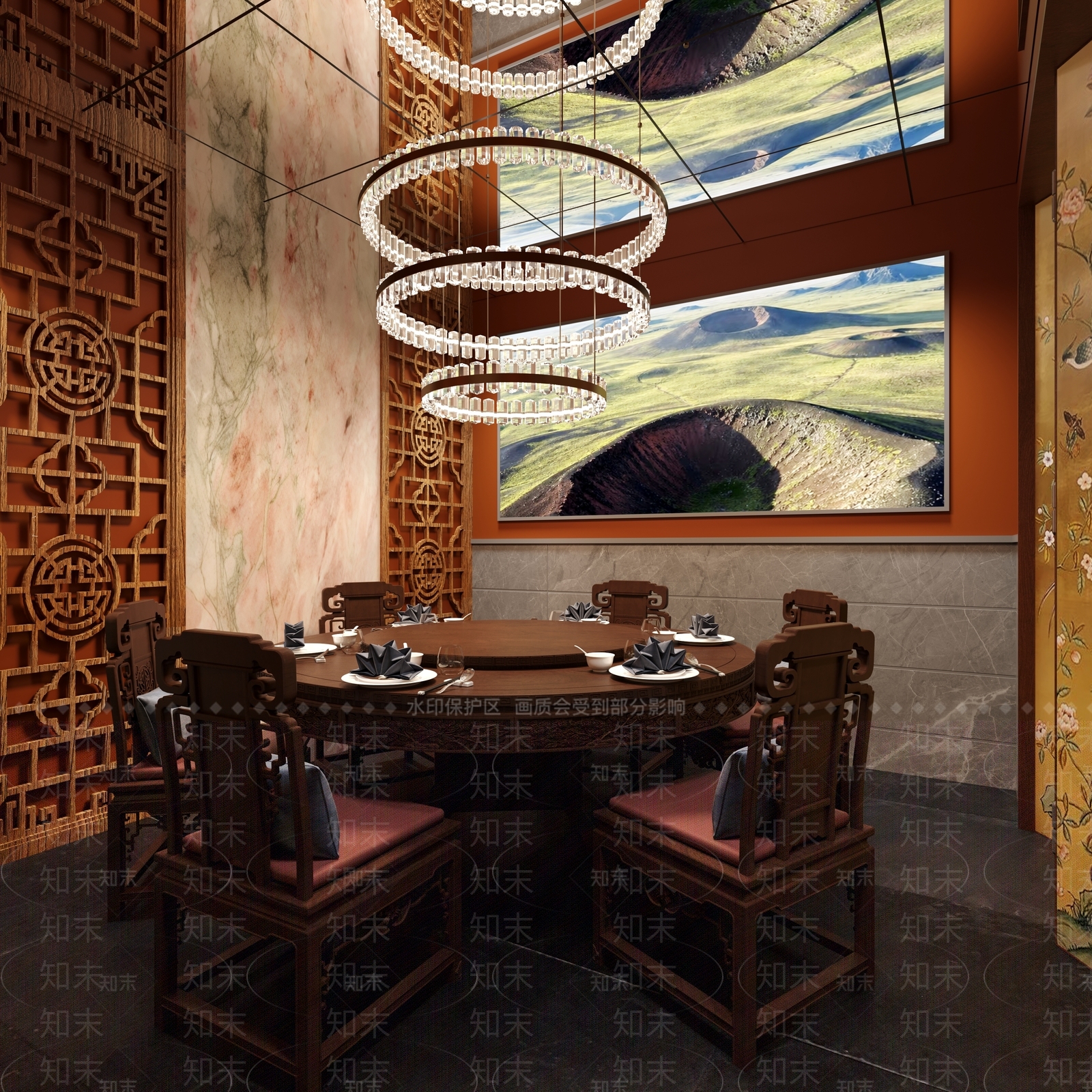 新中式火锅店3D模型下载【ID:1232118271】