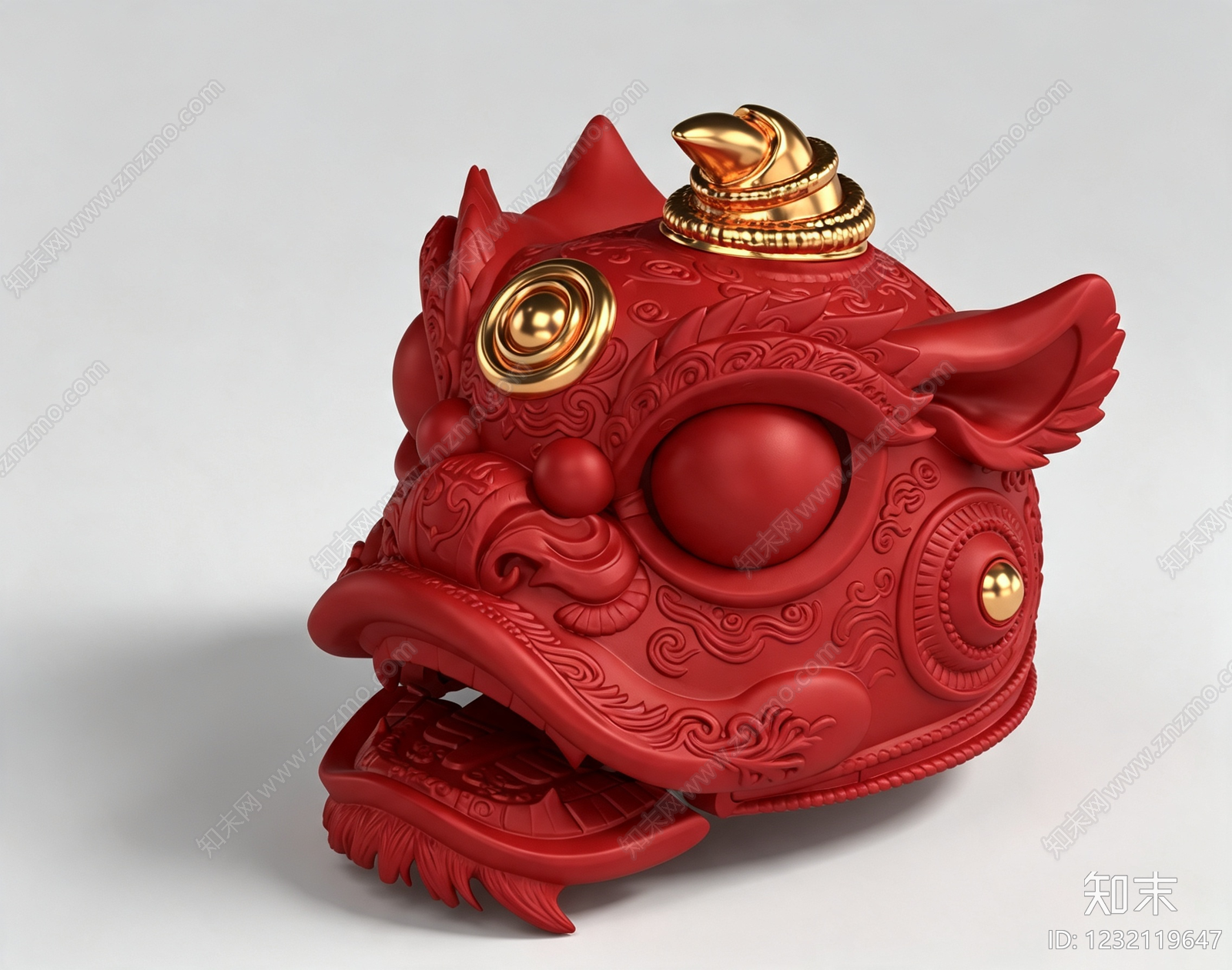 中式雕塑摆件3D模型下载【ID:1232119647】