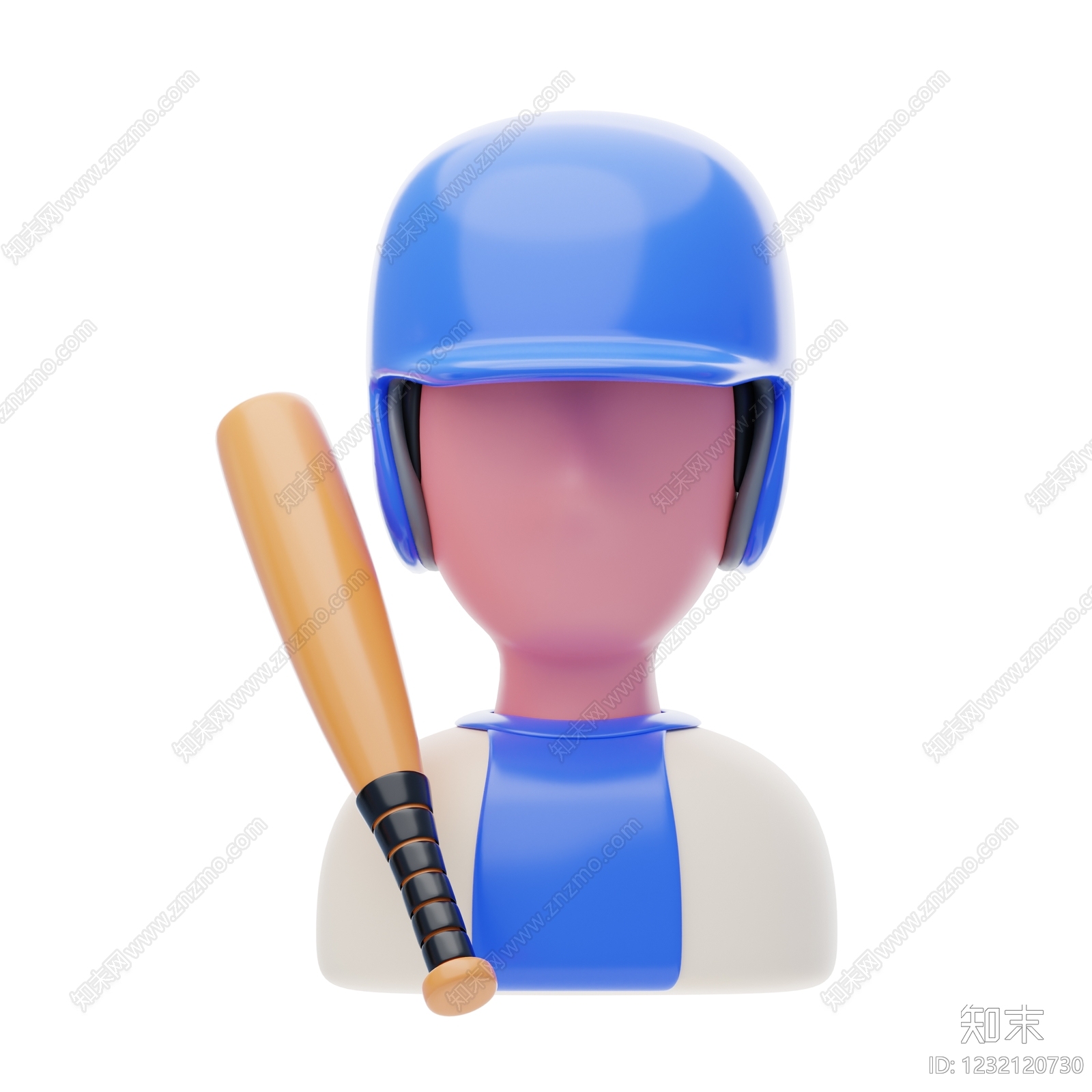 极简虚拟人物3D模型渲染效果图