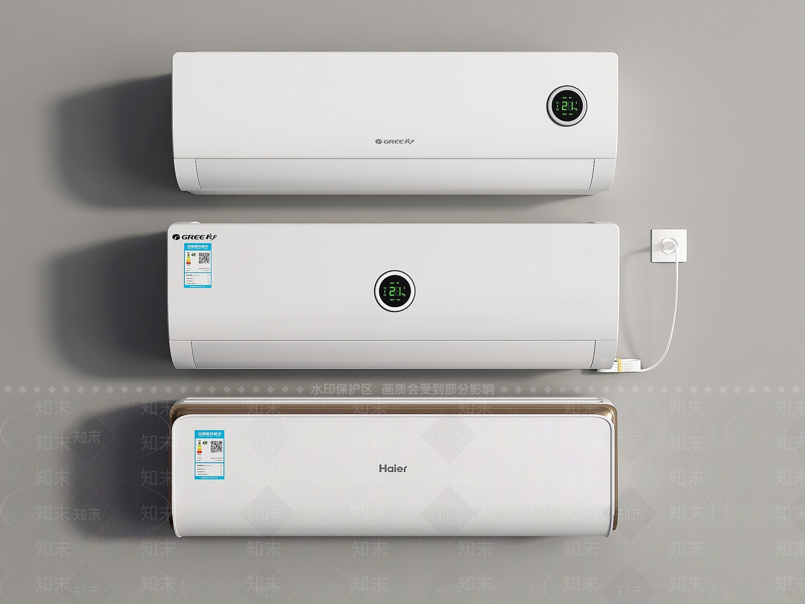 现代简约空调3D模型渲染效果图