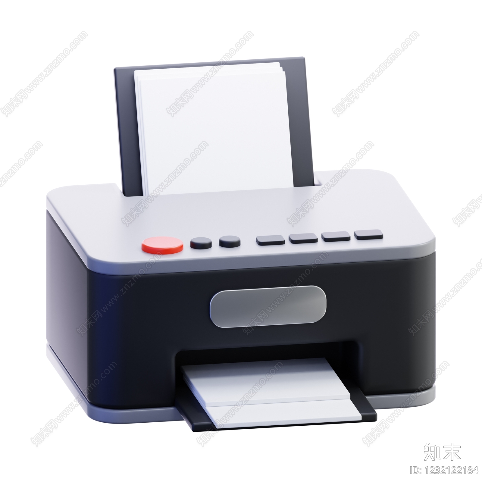 打印机3D模型渲染效果图