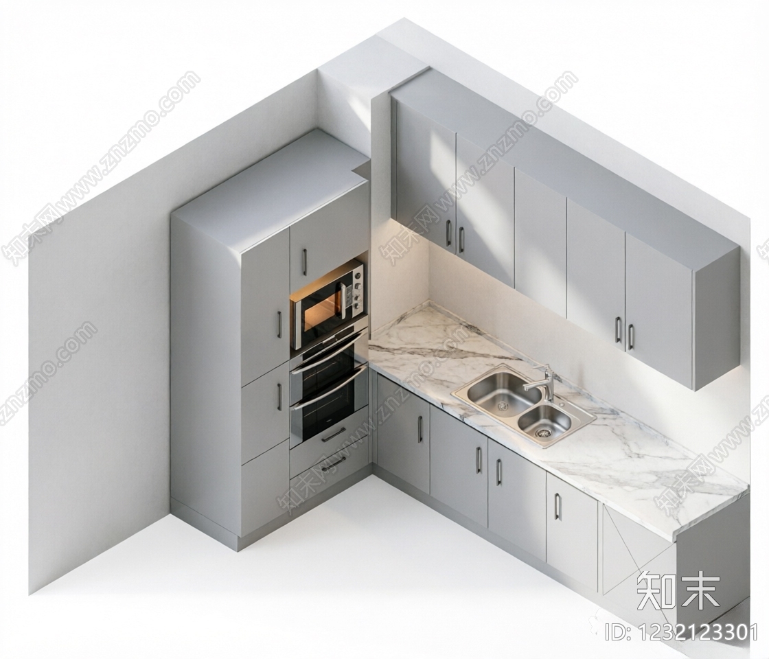 厨房cad施工图下载【ID:1232123301】