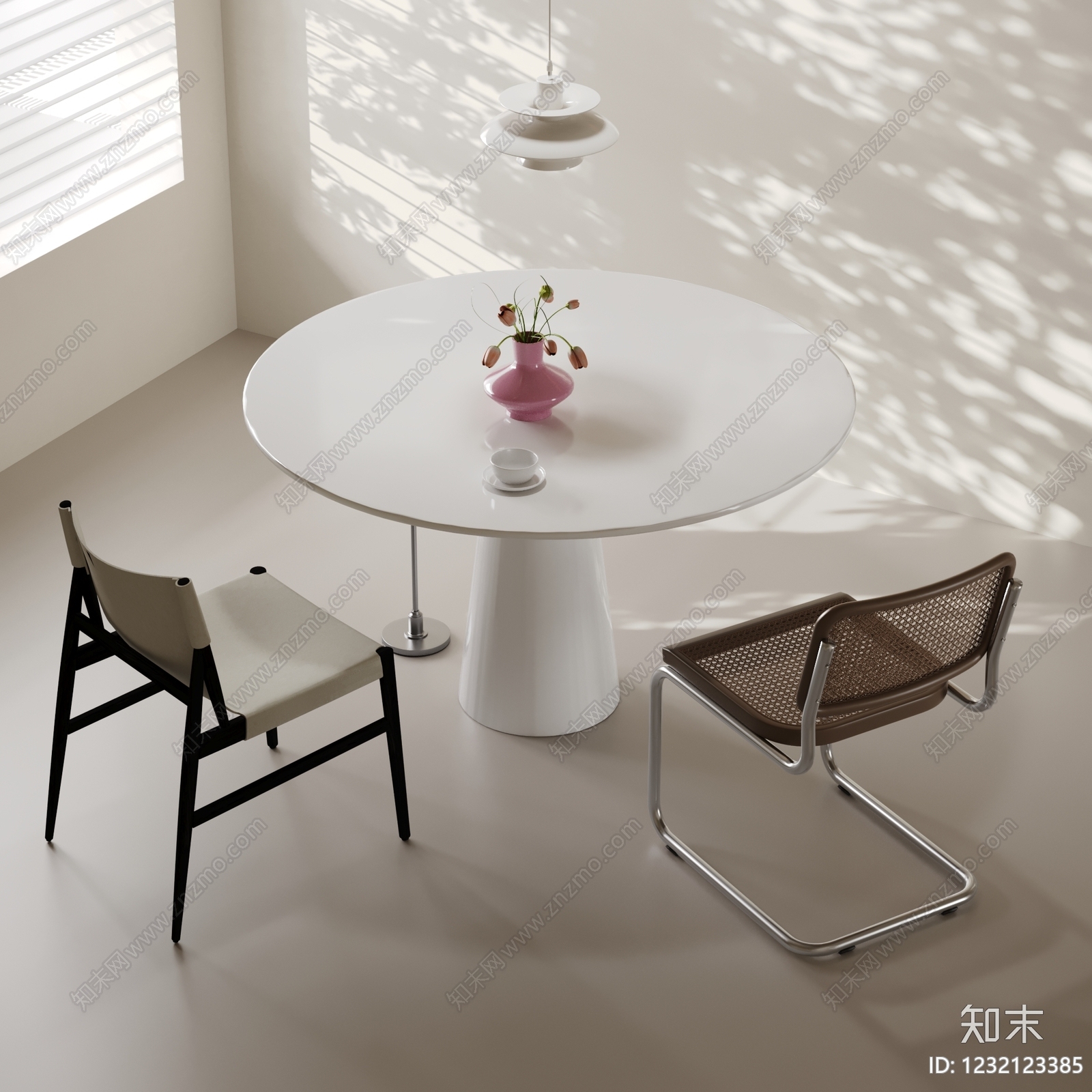 现代简约休闲桌椅3D模型下载【ID:1232123385】