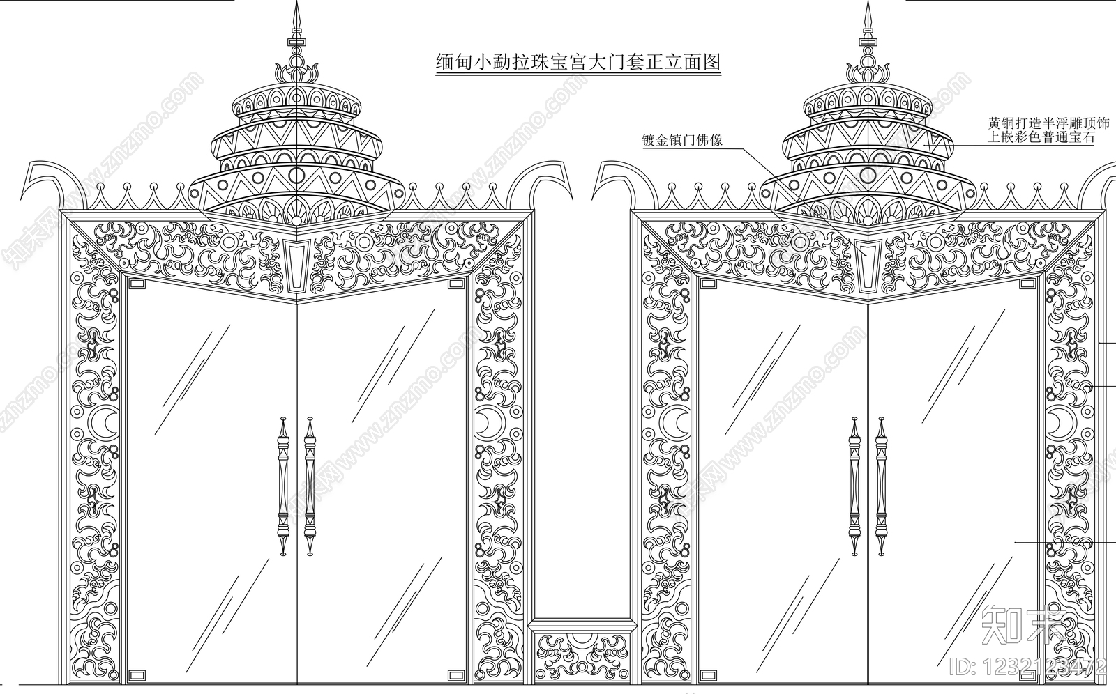 入户门cad施工图下载【ID:1232123472】