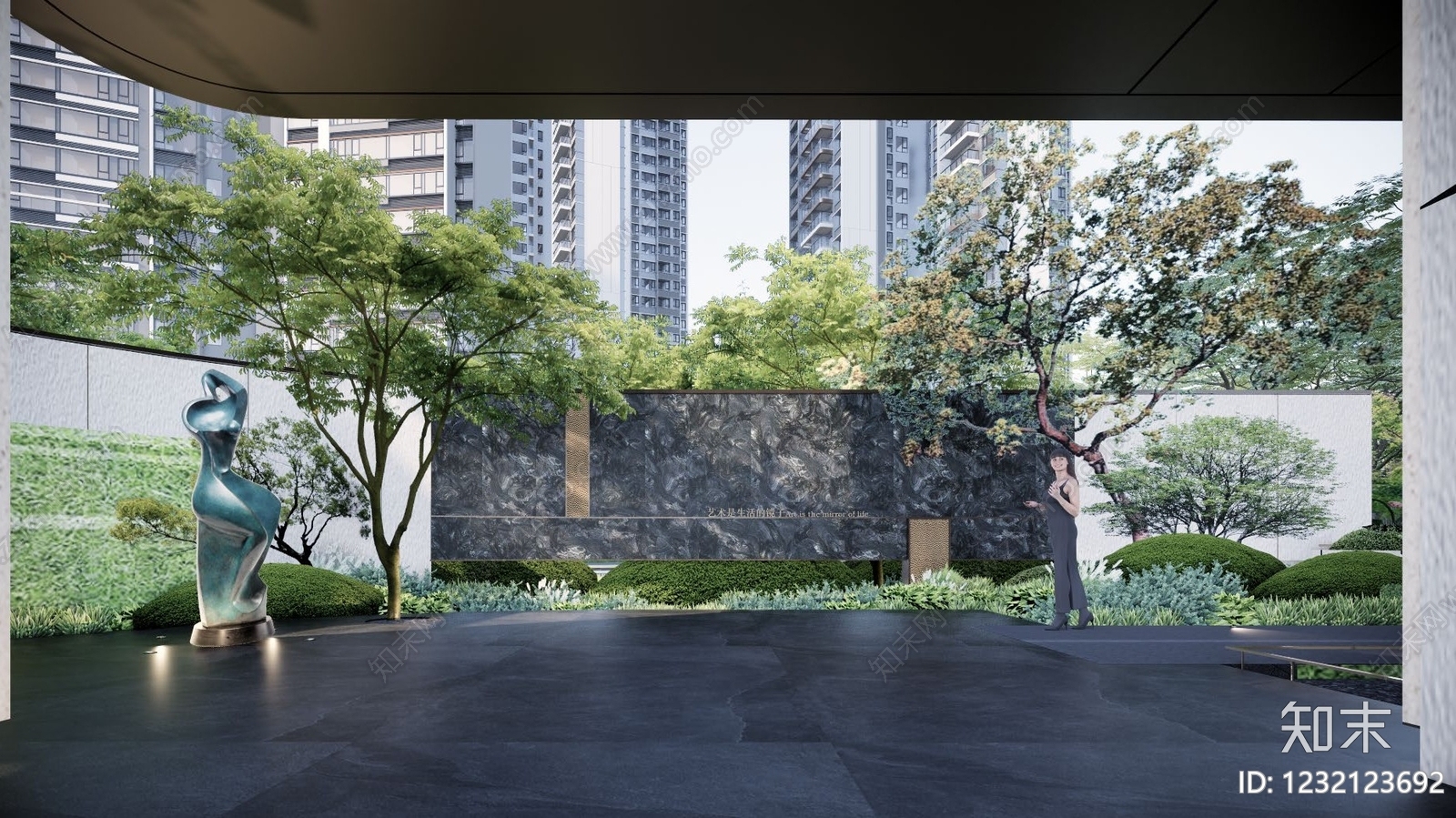 景墙cad施工图下载【ID:1232123692】