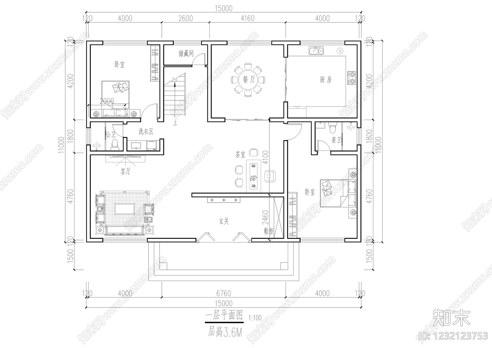 别墅建筑cad施工图下载【ID:1232123753】