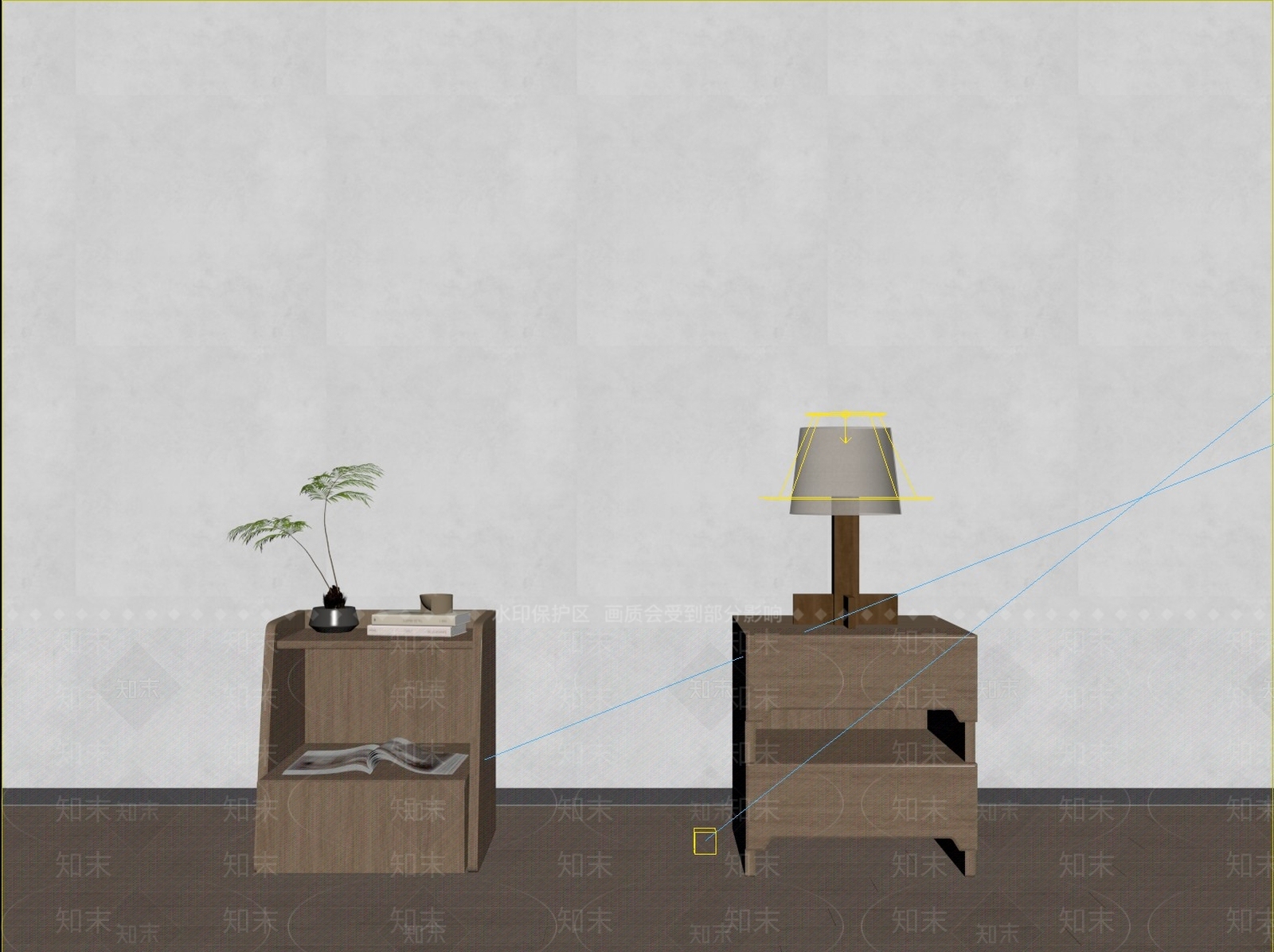 原木风床头柜3D模型下载【ID:1232124213】
