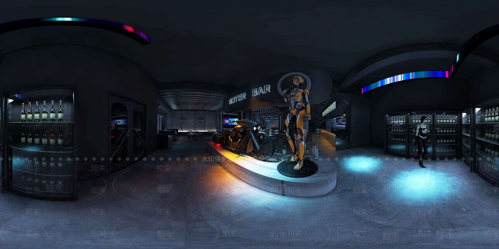 赛博朋克风酒吧3D模型下载【ID:1232124883】