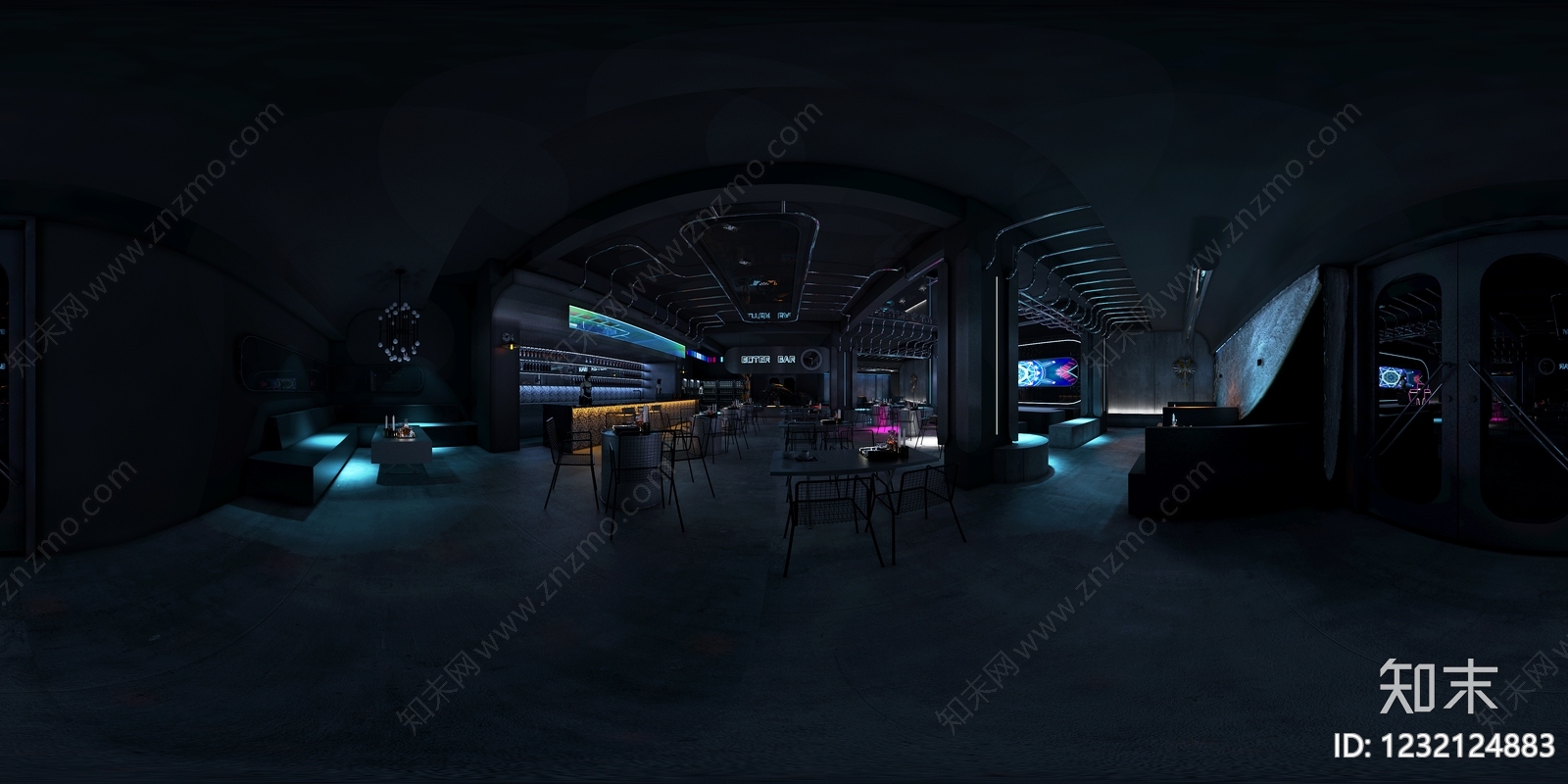 赛博朋克风酒吧3D模型下载【ID:1232124883】
