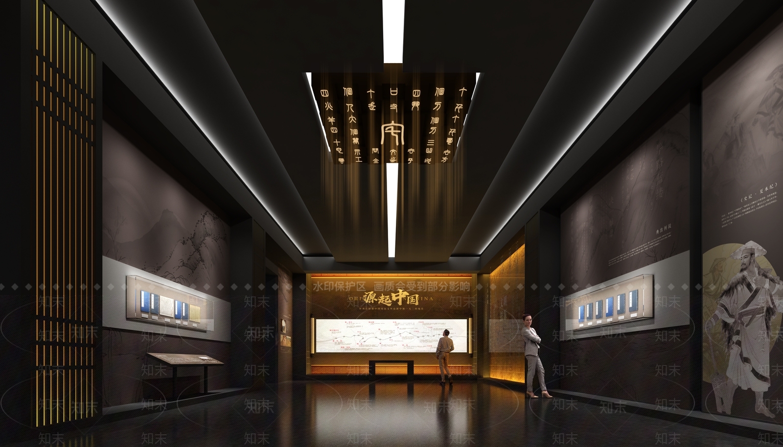 新中式历史展厅3D模型下载【ID:1232125743】