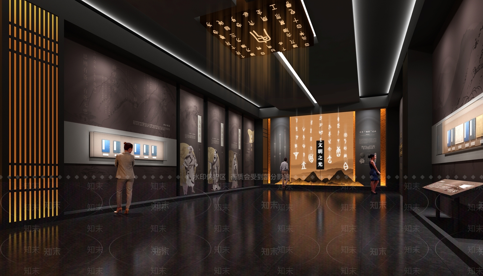 新中式历史展厅3D模型下载【ID:1232125743】