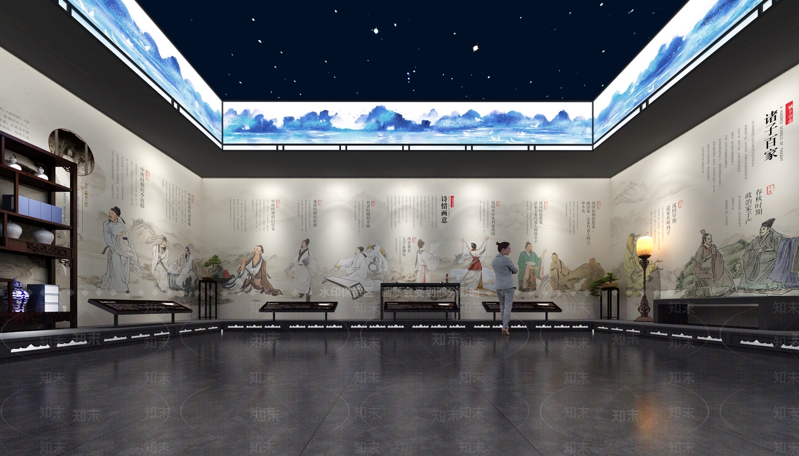 新中式历史展厅3D模型下载【ID:1232125876】