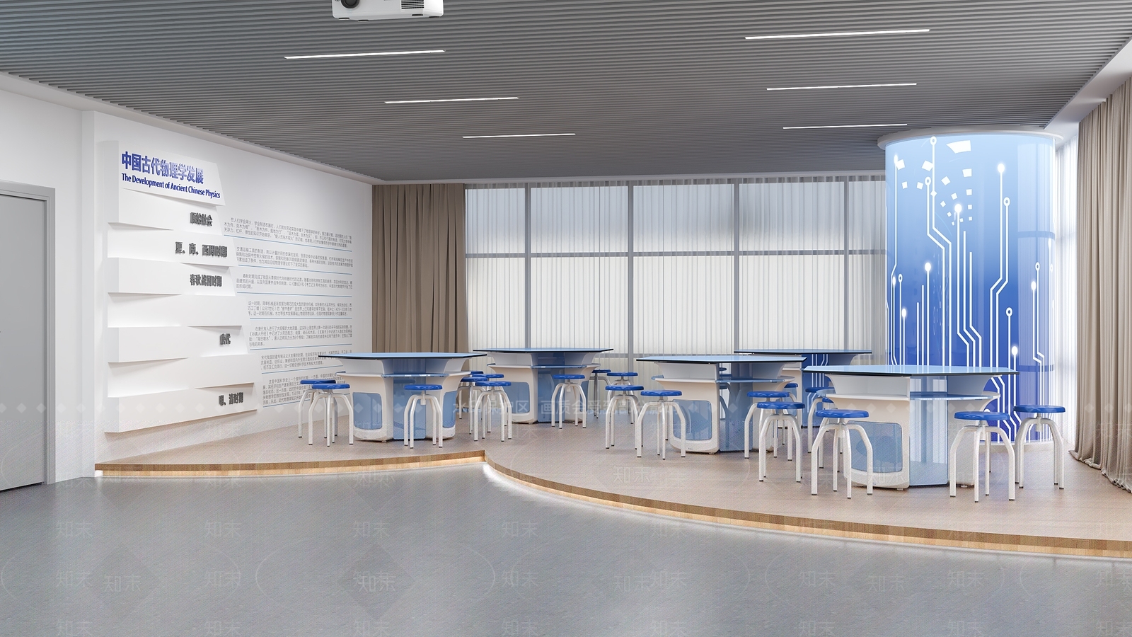 现代简约教室3D模型下载【ID:1232126864】