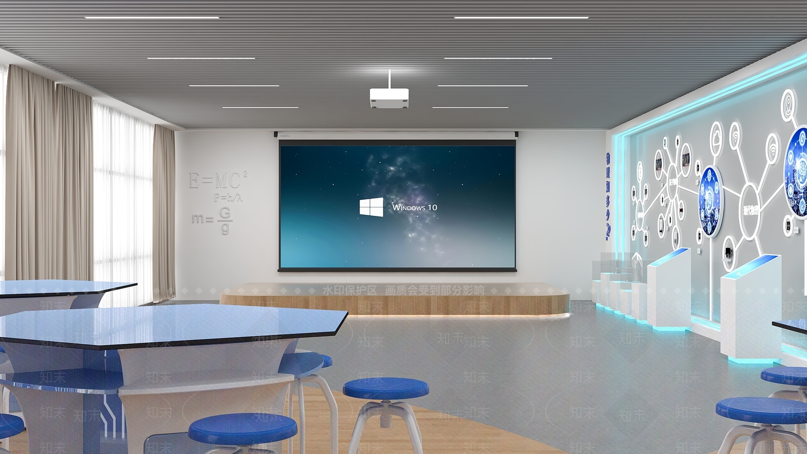 现代简约教室3D模型下载【ID:1232126864】
