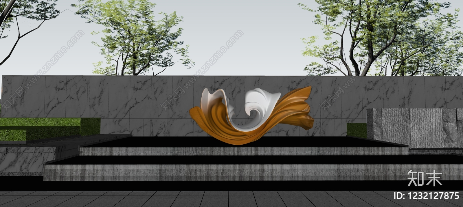 现代主义雕塑SU模型下载【ID:1232127875】