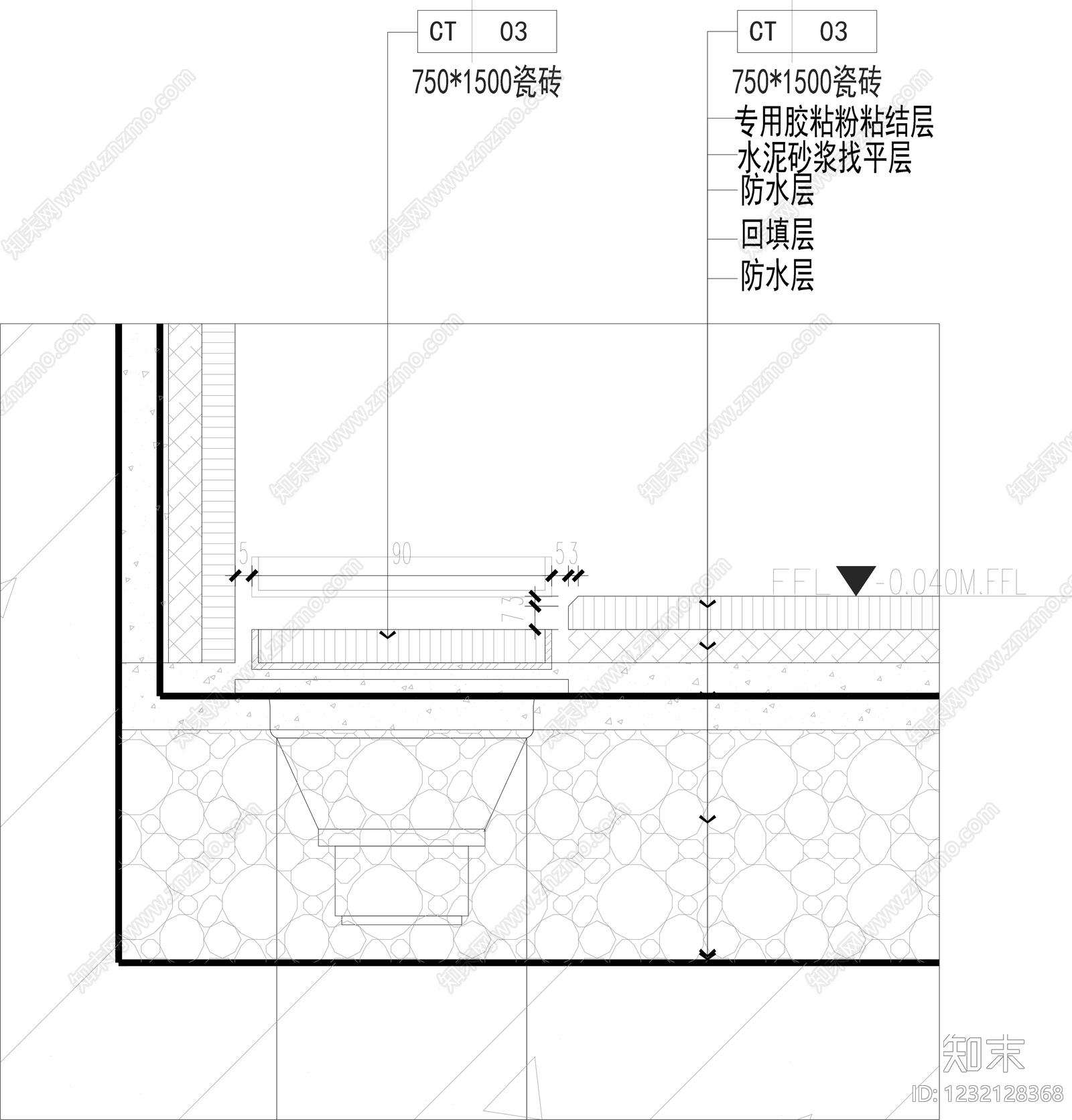 地漏节点CAD图纸