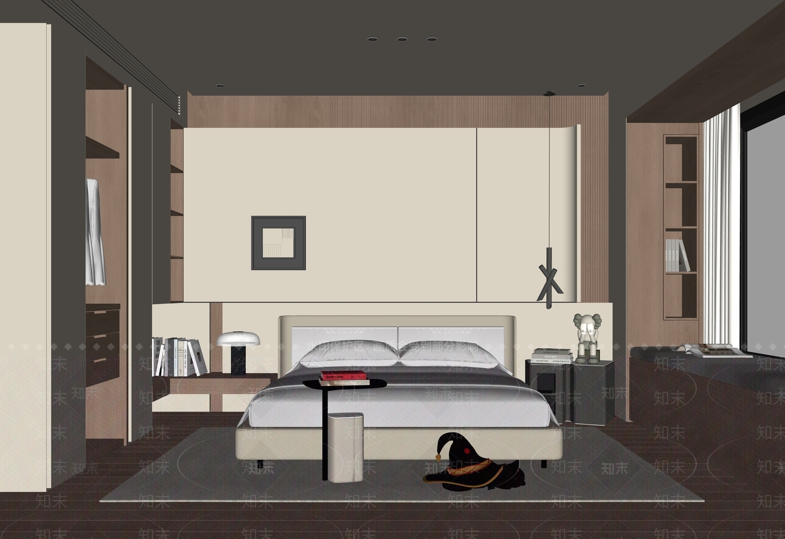 现代简约家居卧室SU模型下载【ID:1232128604】