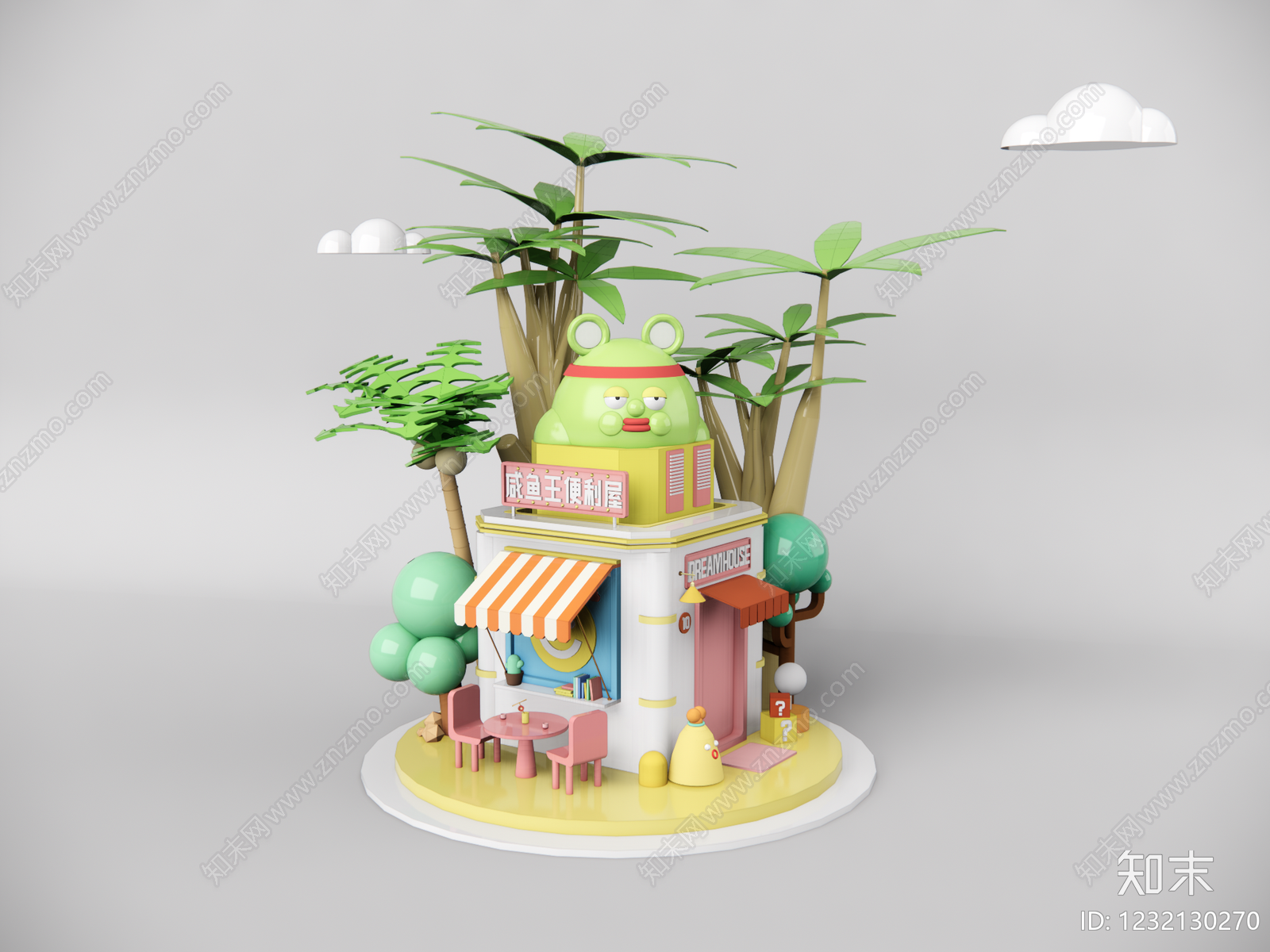 孟菲斯主题快闪SU模型下载【ID:1232130270】