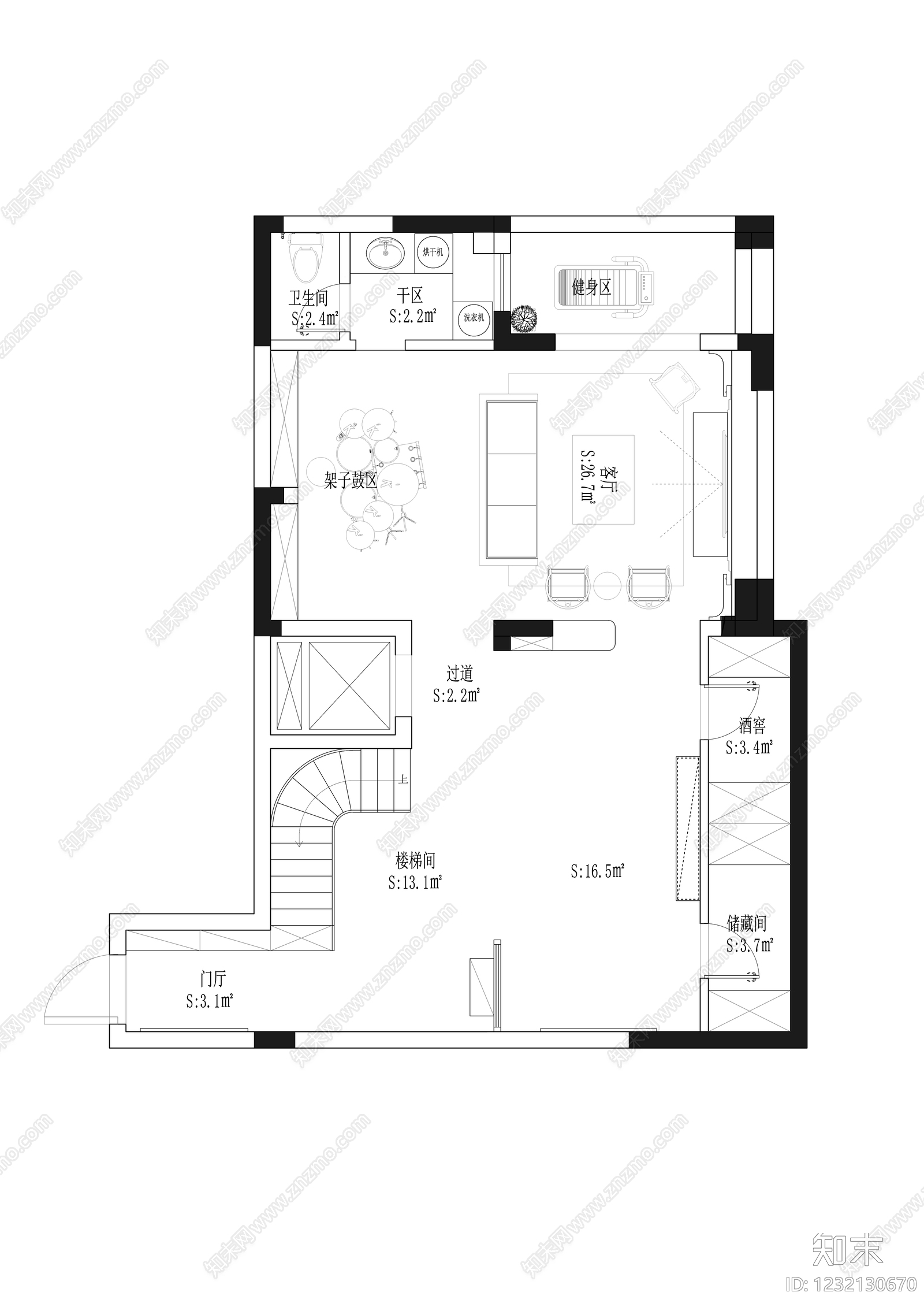 别墅cad施工图下载【ID:1232130670】
