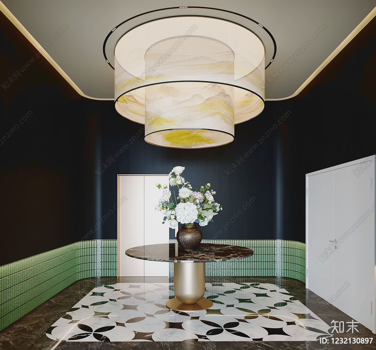 轻奢吊灯SU模型下载【ID:1232130897】