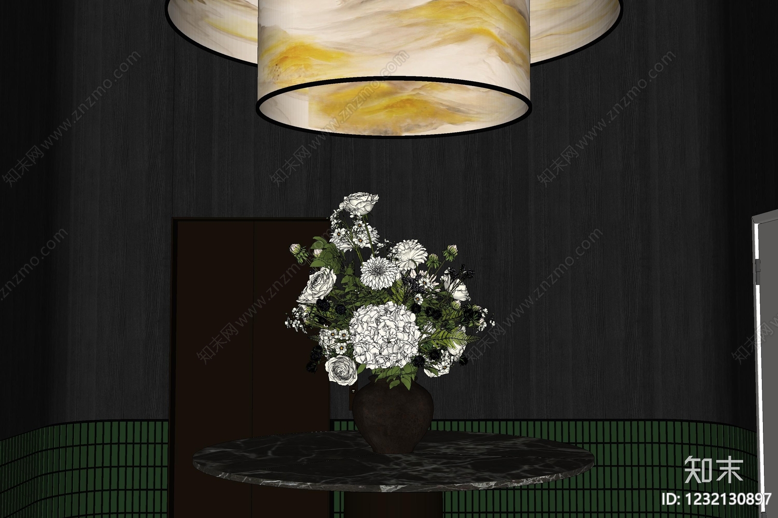 轻奢吊灯SU模型下载【ID:1232130897】