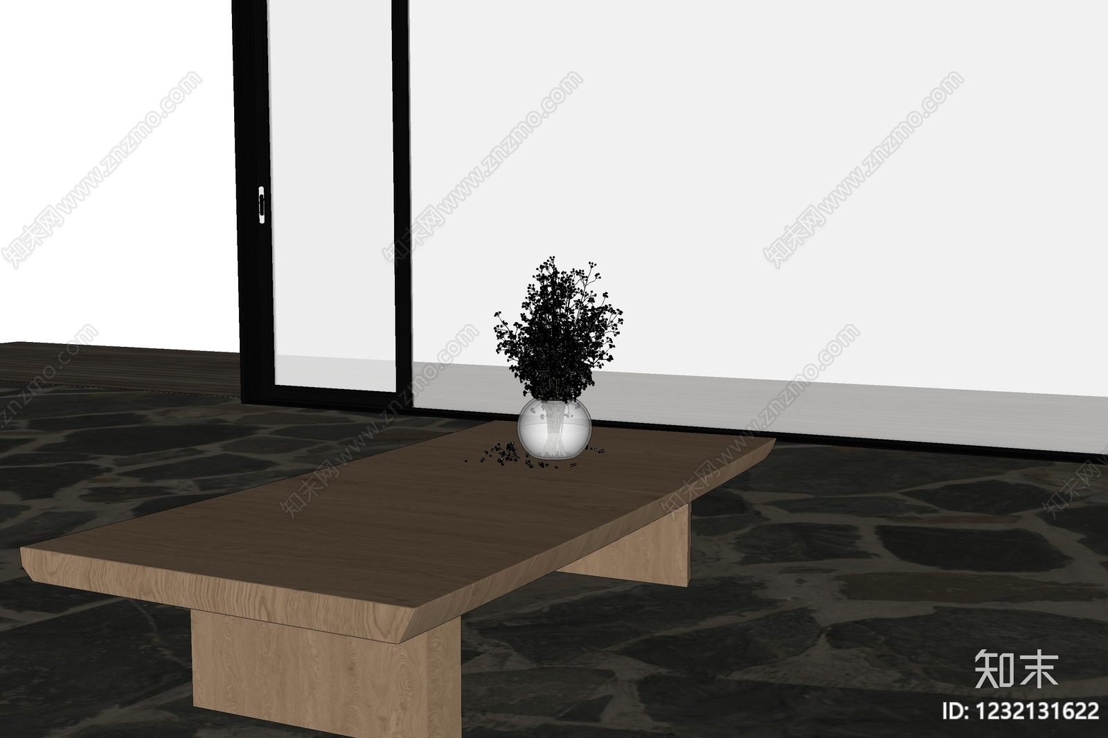 原木风花艺SU模型下载【ID:1232131622】