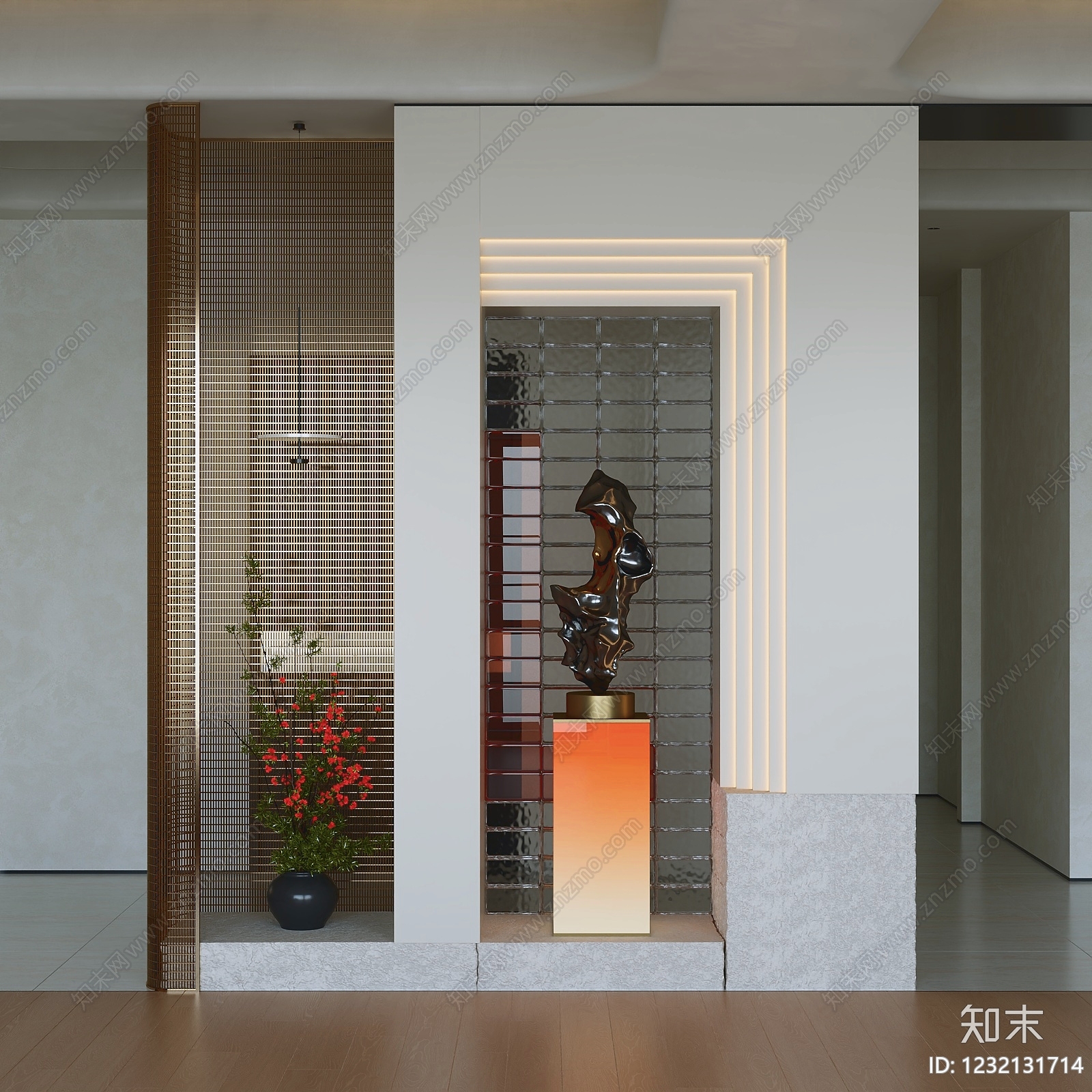 轻奢玄关SU模型下载【ID:1232131714】